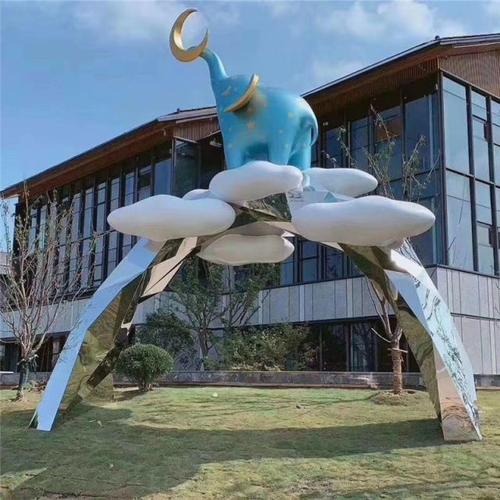 不锈钢抽象贝壳公园景观雕塑-舟山不锈钢景观雕塑订制