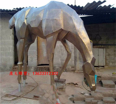 康大雕塑_不锈钢动物雕塑_广场不锈钢动物雕塑_八匹马雕塑